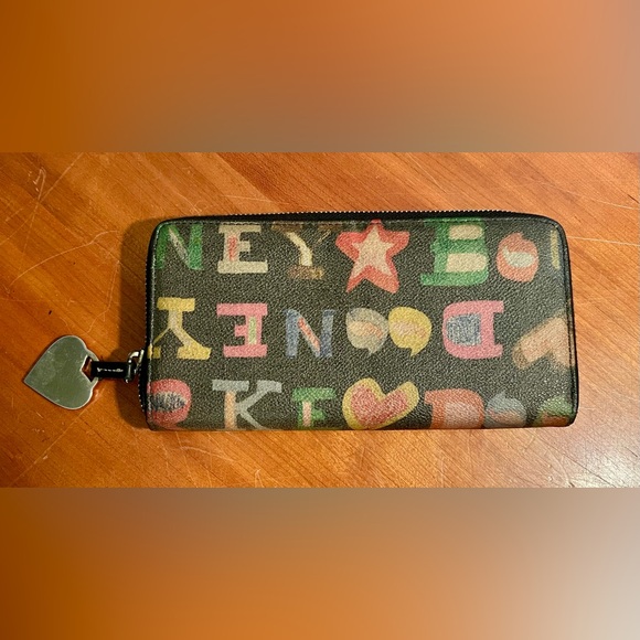 Dooney & Bourke Retro Doodle Vtg Zip Around Wallet - Picture 3 of 6